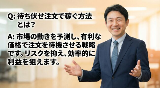 待ち伏せ注文で稼ぐ方法にご質問があればすべて回答します