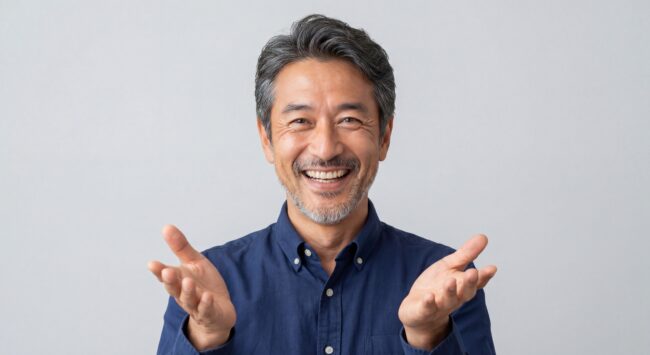 満面の笑みで夜だけトレードをお勧めする内山さん