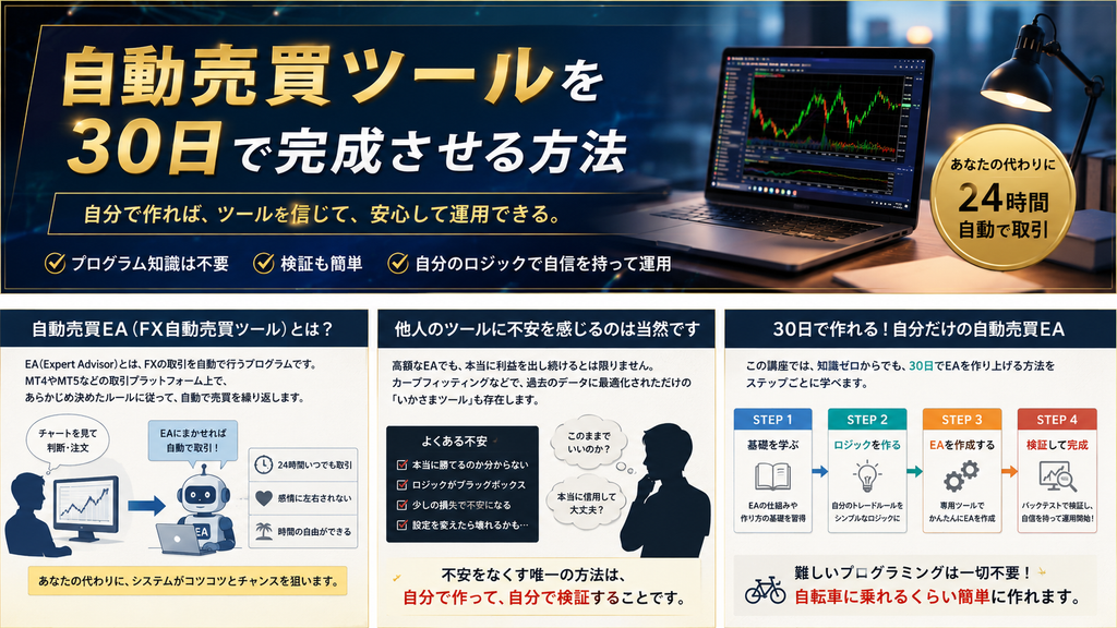 自動売買ツールを30日で完成させる方法