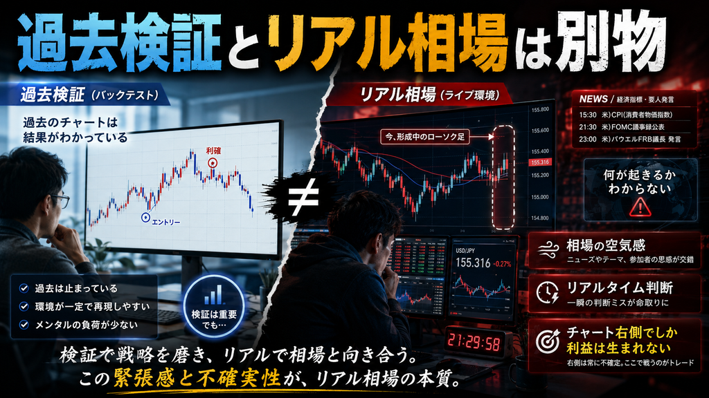 「過去検証」「デモ」「本番実践」で結果が違うのは当然な理由